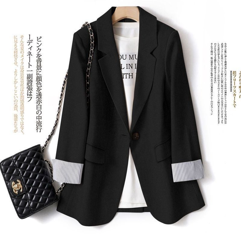 Plus Size Womens Blazer Jacket 2023 Spring Autumn New Style Korean Slims Smooths Your Silhouette Seamless Fashion Outwear Apricot  - Image 3