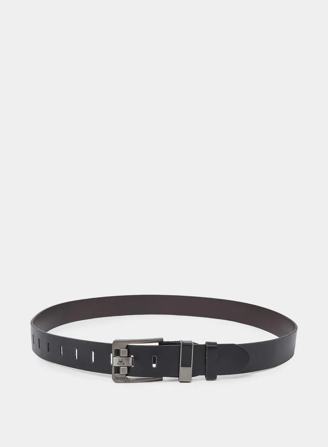 ستايلي Men Black Jeep Square Buckle Casual Belt