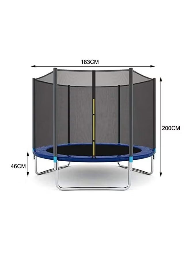 Fitness World 6 Feet Heavy Duty Indoor Trampoline With Safety Net 183X183X200cm  - Image 4