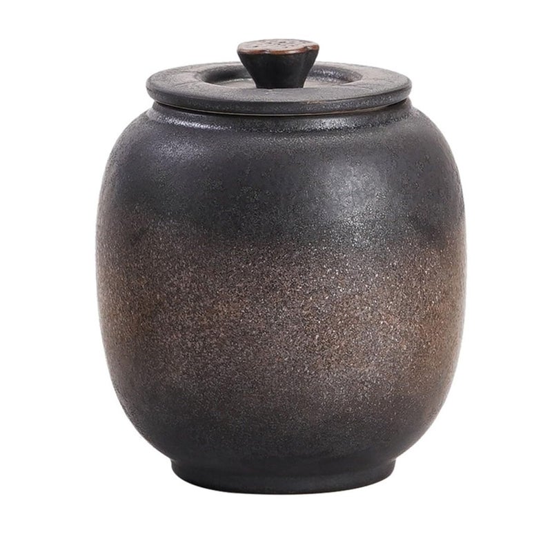 STOBAZA TOBAZA Ceramic Coffee Canister with Airtight Lid, Kitchen Food Storage Jar china for Loose Tea, Salt, Herb, Sugar, Spice, Beans, Nuts, Traditional Chinese china - Image 1