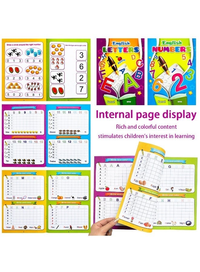 2-piece 16-page English alphabet workbook, math number workbook, fun after-school workbook, classroom and family teaching AIDS, fun spelling workbook for children's toys. - Image 2