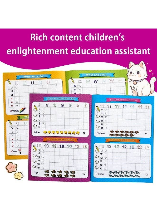 2-piece 16-page English alphabet workbook, math number workbook, fun after-school workbook, classroom and family teaching AIDS, fun spelling workbook for children's toys. - Image 3