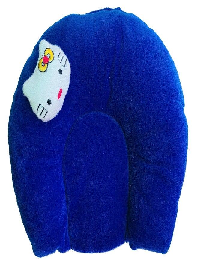Hozzbun® Mustard Seed Pillow for New Born Baby, Baby Head Shaping Velvet Pillow, with Foam Cotton Cover for 0 to 12 Months Babies (Navy Blue) - Image 1