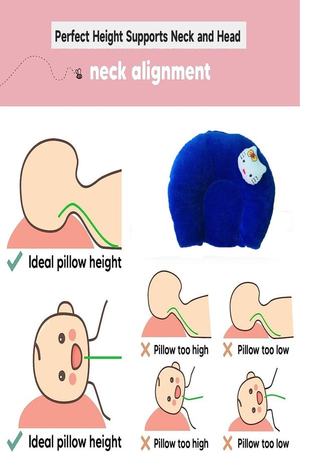 Hozzbun® Mustard Seed Pillow for New Born Baby, Baby Head Shaping Velvet Pillow, with Foam Cotton Cover for 0 to 12 Months Babies (Navy Blue) - Image 4