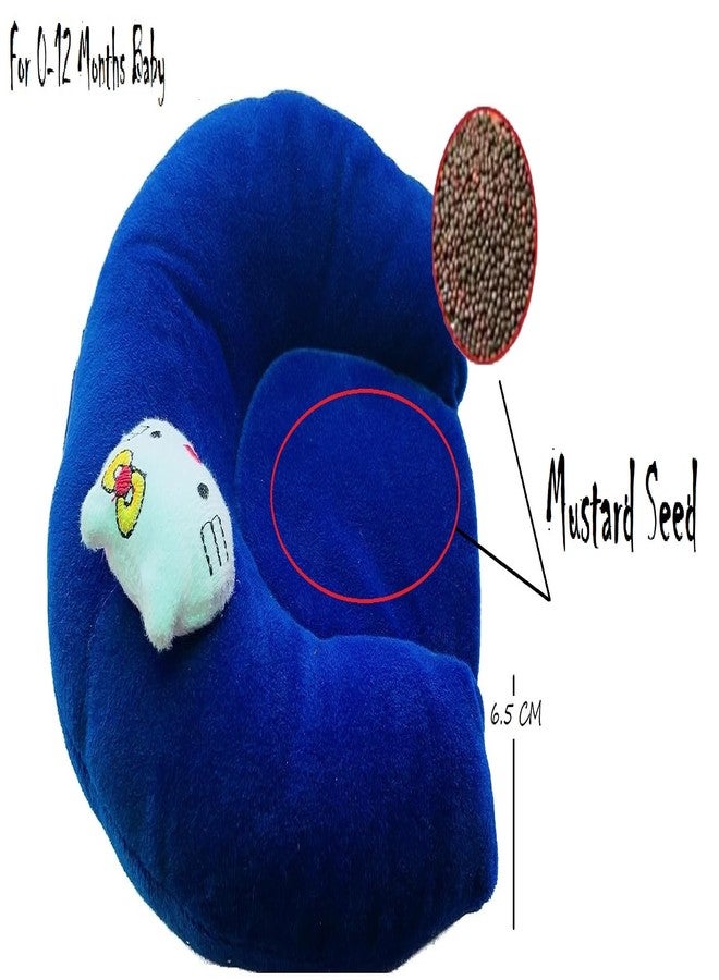 Hozzbun® Mustard Seed Pillow for New Born Baby, Baby Head Shaping Velvet Pillow, with Foam Cotton Cover for 0 to 12 Months Babies (Navy Blue) - Image 3