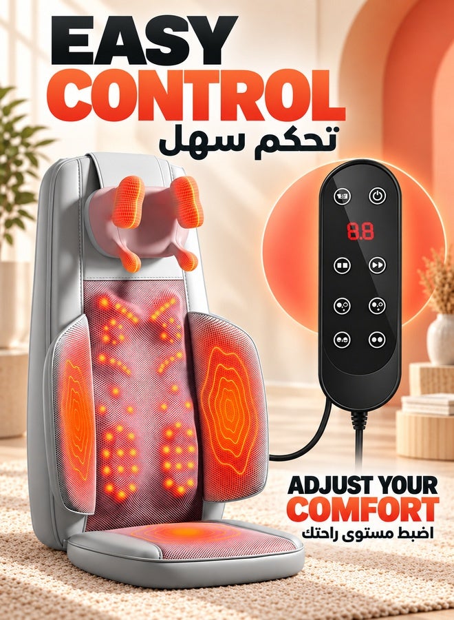 WALALLA Shiatsu Neck and Back Massager Cushion Ergonomic Stress Relief Deep Tissue Electric Shiatsu Massager with Heat for Neck Back Pain Relief Adjustable Intensity for Office Car Home Use - Image 5