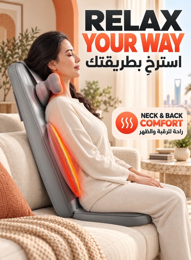 WALALLA Shiatsu Neck and Back Massager Cushion Ergonomic Stress Relief Deep Tissue Electric Shiatsu Massager with Heat for Neck Back Pain Relief Adjustable Intensity for Office Car Home Use - Image 2