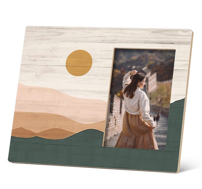 BOHO ABSTRACT SUN SUNRISE SUNSET MOUNTAINS PICTURE FRAME FRAMESBOHEMIA NATURE LANDSCAPE 108 INCH TABLETOP PHOTO FRAME FOR BOHO LOVERSGIFTS FOR WOMEN GIRLS BOHO LOVERS