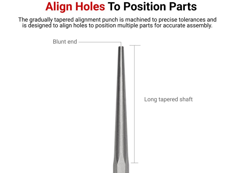 TEKTON 3/16 Inch Alignment Punch | 66175 | Made in USA - Image 2