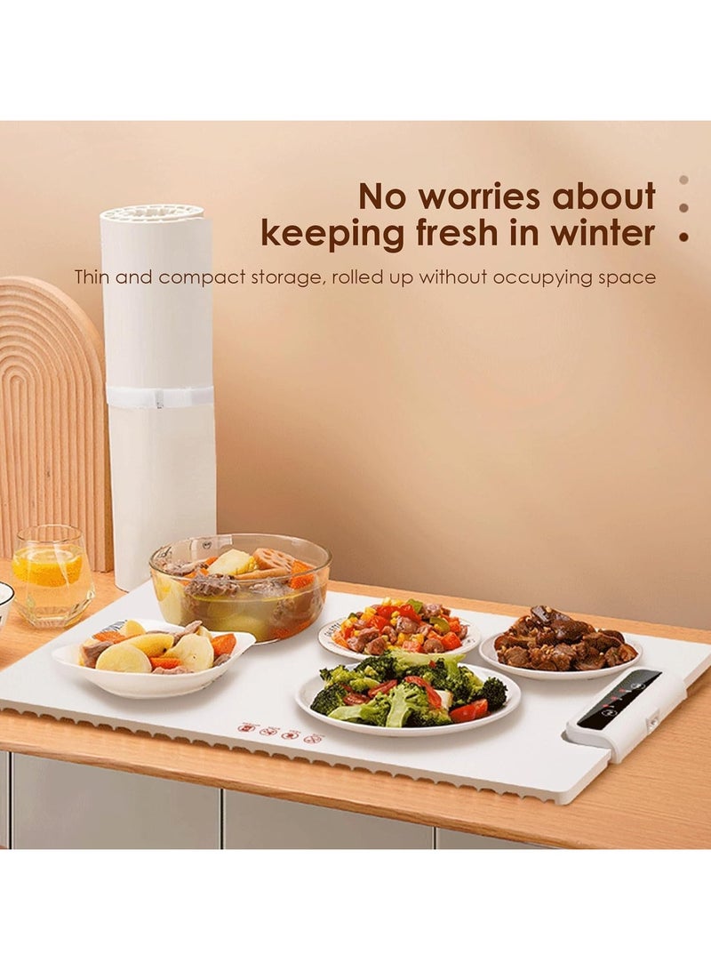 Electric Warming Tray, Portable Silicone Food Warmer, Space Saving Foldable Heating Pad, 240w Adjustable Temperature for Hot Drinks, Keep Food Hot Dish Server for Hot Pot Dishes Party Buffet  - Image 4