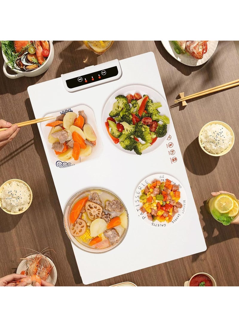 Electric Warming Tray, Portable Silicone Food Warmer, Space Saving Foldable Heating Pad, 240w Adjustable Temperature for Hot Drinks, Keep Food Hot Dish Server for Hot Pot Dishes Party Buffet  - Image 2