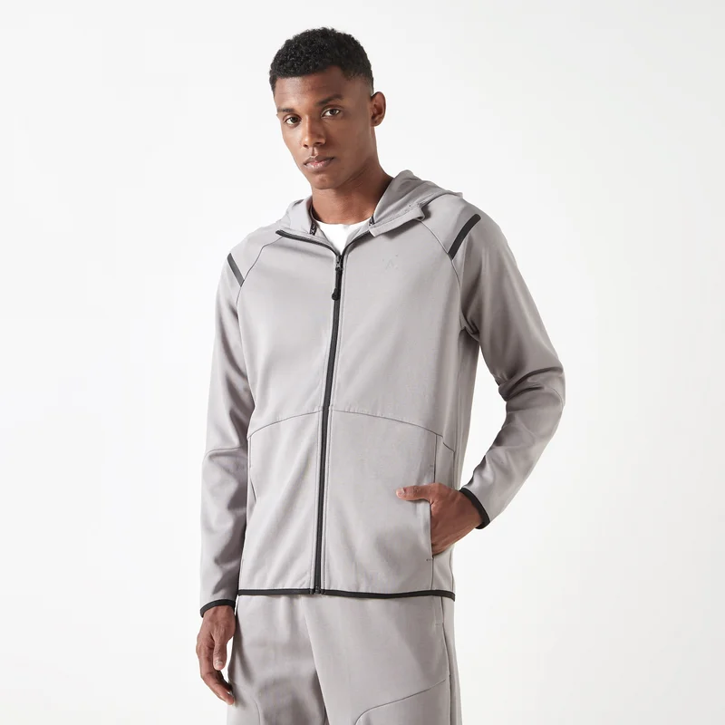 ADOT by Splash Panelled Sweatshirt with Hood and Pockets