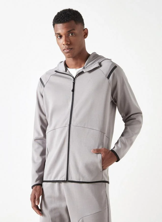 ADOT by Splash Panelled Sweatshirt with Hood and Pockets