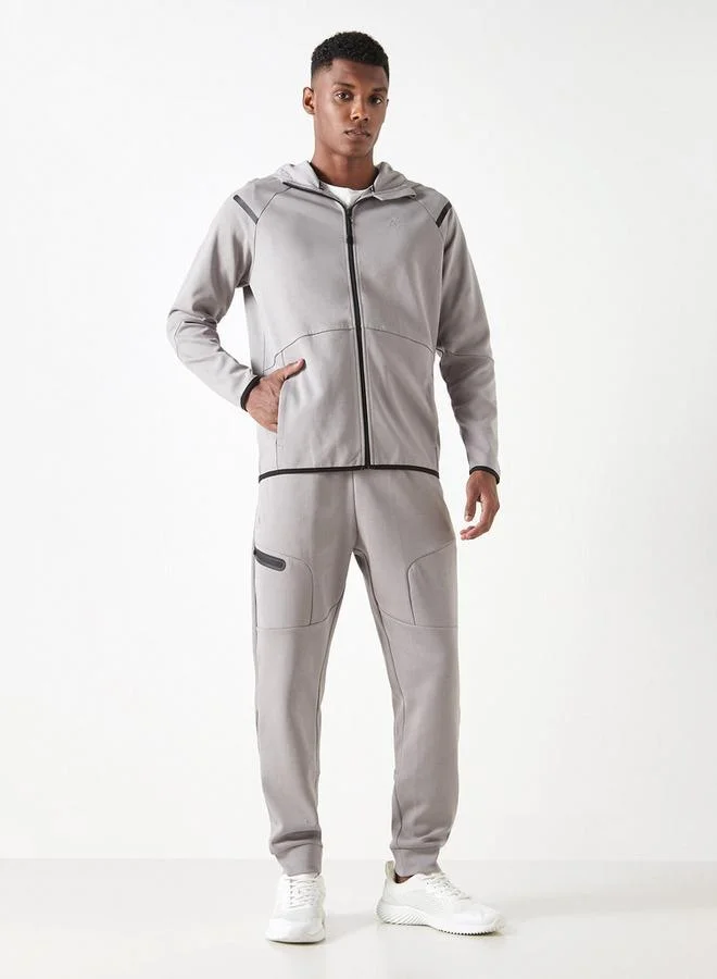 ADOT by Splash Panelled Sweatshirt with Hood and Pockets