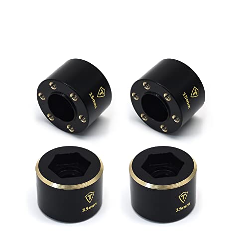 TREAL 19 Wheel Hubs Brass Weights 9mm12mm15mm18mm Widen Adapters Compatible with 110 RC Crawlers 15mm - Image 1