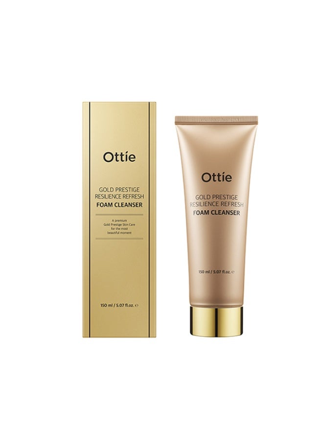 أوتي رغوة تنظيف Ottie Gold Prestige Resilience Refresh بحجم 150مل | تنظيف يُعزز الإشراق | ينعش البشرة | K-Beauty الفاخرة - Image 1