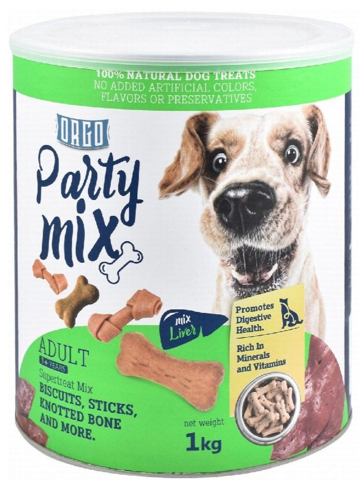 Orgo - ORGO | PARTY MIX DRY FOOD FOR Dog Treats - Liver | 1 kg - Image 1