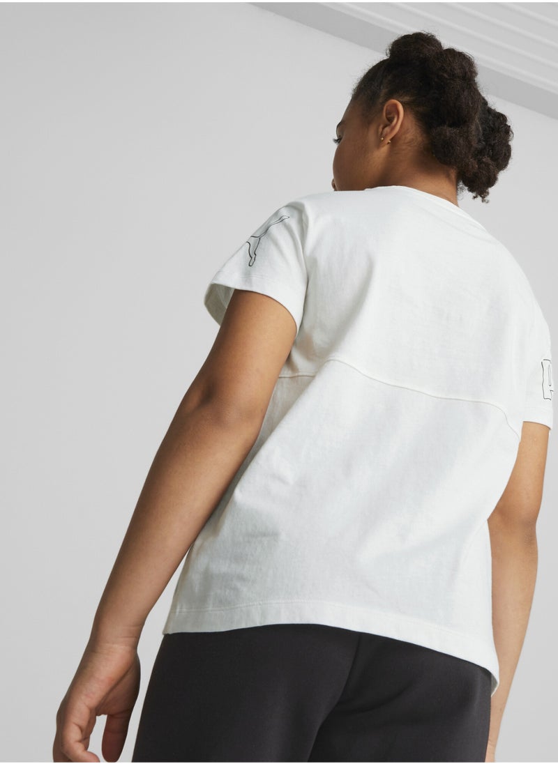 PUMA Power Kids Girls Colour Block T-Shirt  - Image 4