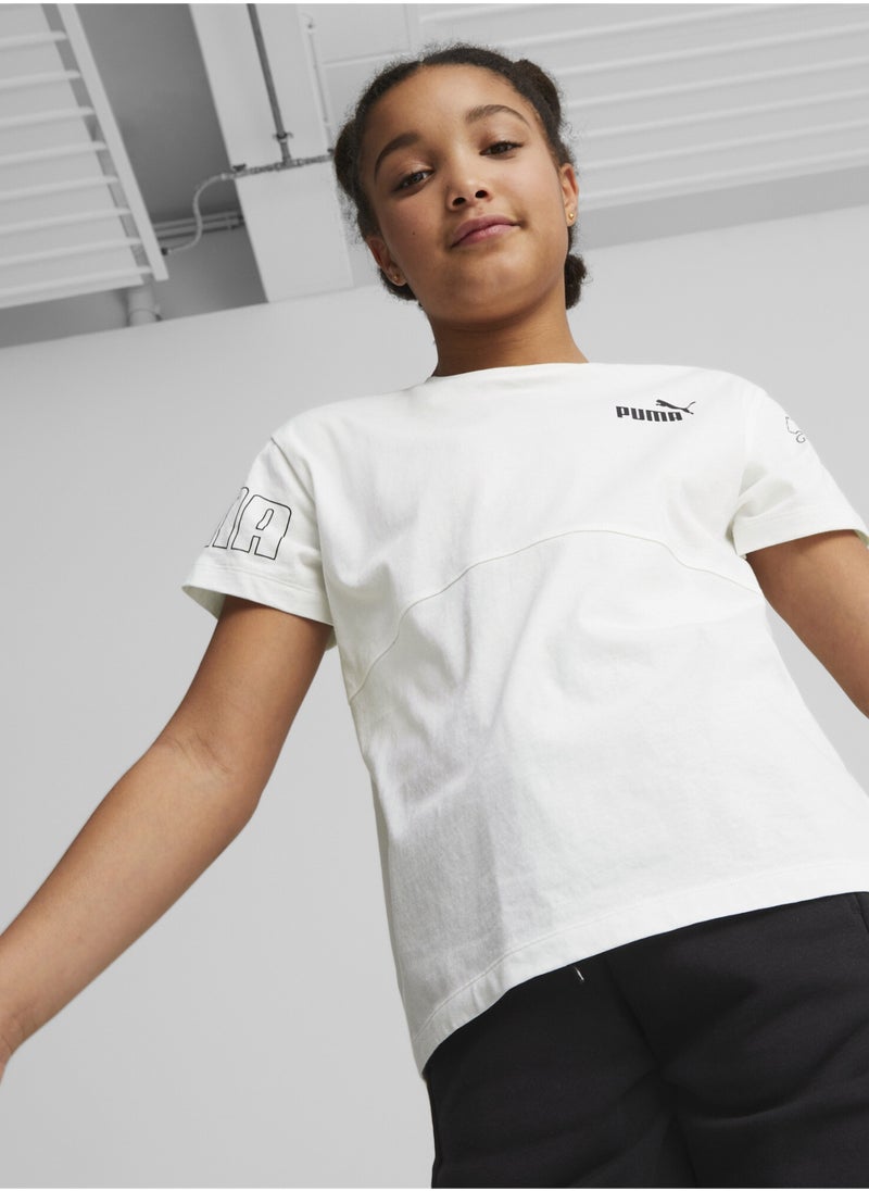 PUMA Power Kids Girls Colour Block T-Shirt  - Image 1