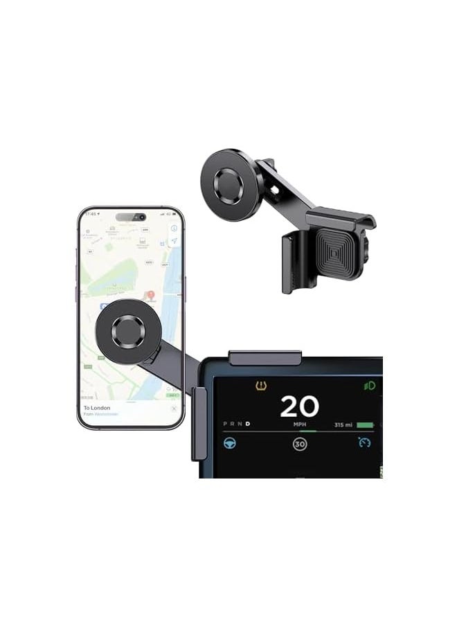 erorex Tesla Phone Mount, MagSafe Strongest Magnet Power Magnetic Car Phone Holder Mount for Tesla 3/Y Accessories Fits for All iPhone & Android Phones - with Magnetic Ring  - Image 1