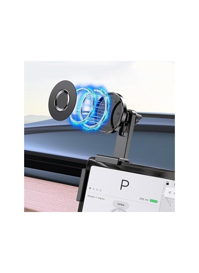 erorex Tesla Phone Mount, MagSafe Strongest Magnet Power Magnetic Car Phone Holder Mount for Tesla 3/Y Accessories Fits for All iPhone & Android Phones - with Magnetic Ring  - Image 4