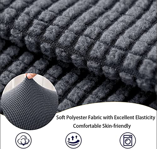 Chaexii Premium Polyester Sofa Arm Cover, Scratch Resistant Protector Covers, Washable, Elastic Armrest Covers for Square/Curved/Sloping Couch Armrests, 2Pcs (Black) - Image 2