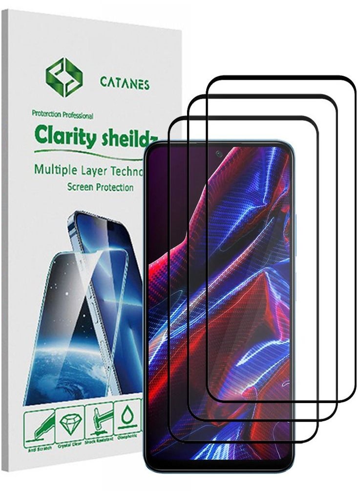 CATANES - 3 Pack For Xiaomi Poco X5 Screen Protector Scratch and Shatter Resistant Full Glue Back - Image 1