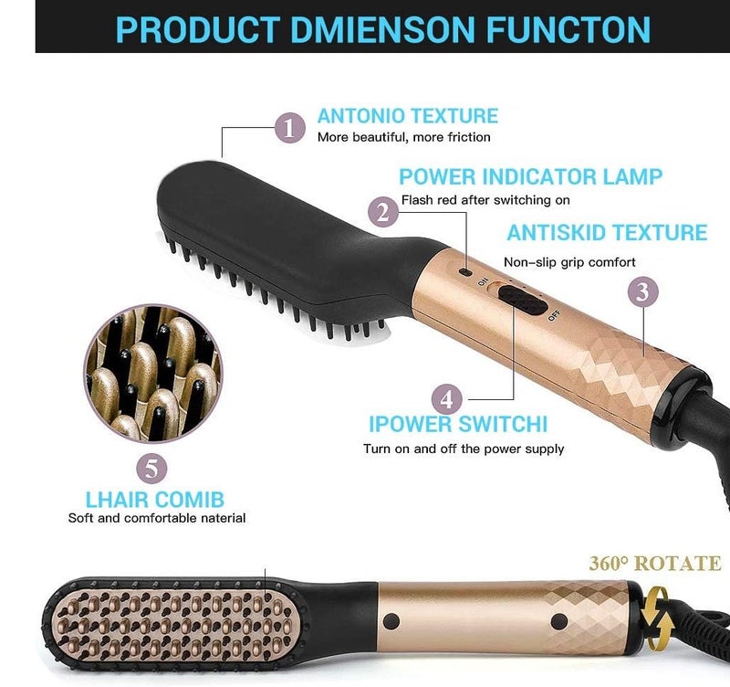 2-in-1 Beard Straightening Brush BR-738 - Image 3