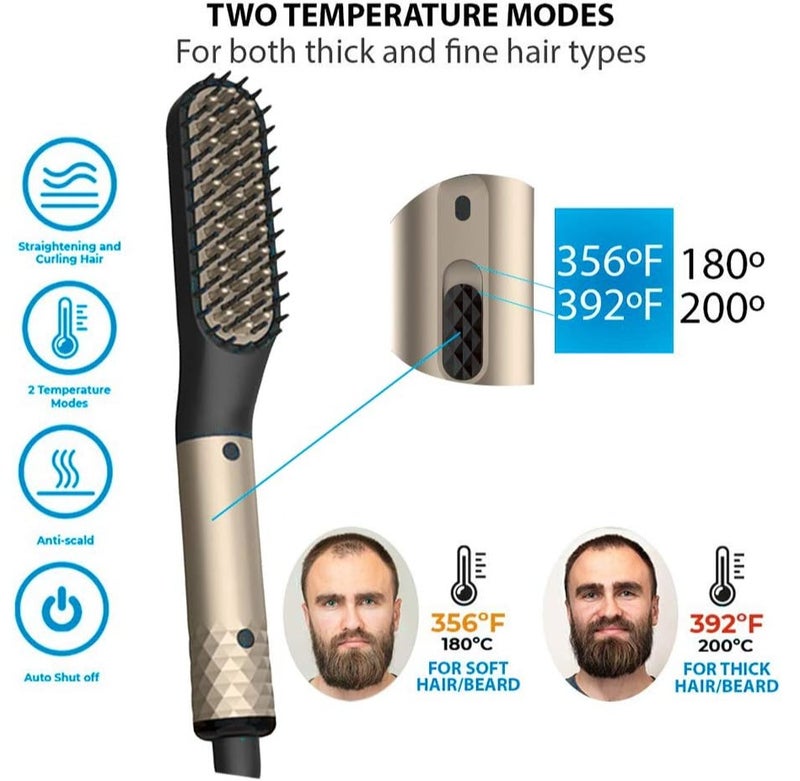 2-in-1 Beard Straightening Brush BR-738 - Image 4