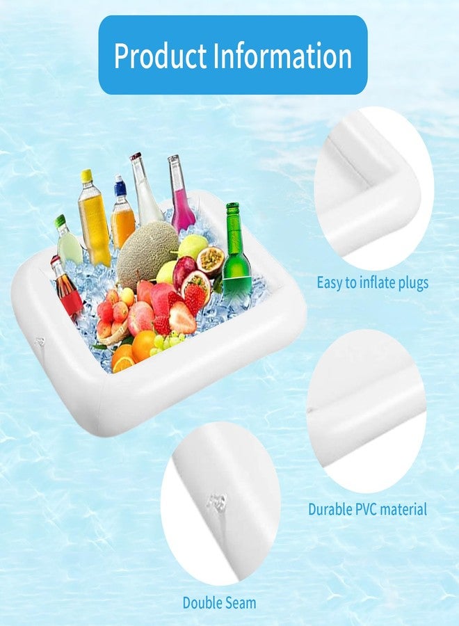 XPAPOV 2PCS Inflatable Ice Serving Buffet Bar - BBQ Picnic Pool Party Supplies Buffet Salad Food & Drinks Tray for Party Picnic & Camping (23.6 inches) - Image 3