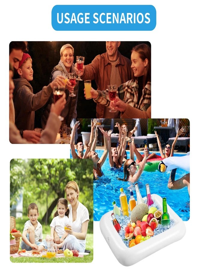 XPAPOV 2PCS Inflatable Ice Serving Buffet Bar - BBQ Picnic Pool Party Supplies Buffet Salad Food & Drinks Tray for Party Picnic & Camping (23.6 inches) - Image 4