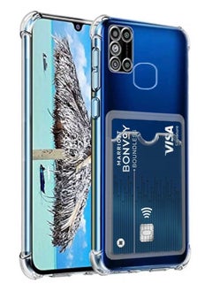 Generic Wallet Phone Case Slim Fit Card Slot Transparent Case Protective Soft Shockproof Case with Card Holder For Samsung Galaxy M31 