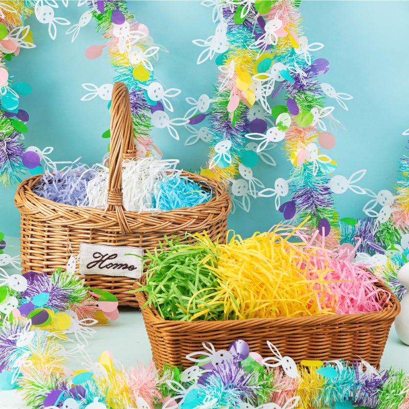 Gloreyan 6 Colors/4.3oz Easter Grass Shredded Paper Filler Raffia Paper Filler for Easter Gift Wrapping Basket Filling Birthdays Weddings Party Supply - Image 4