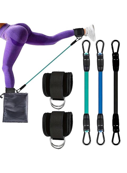 6PCS Strength Training Resistance Band, sport equipment, Ankle Resistance Bands, Adjustable Ankle Bands with Cuffs, for Hip, Leg and Speed Training, Pro fitness equipment