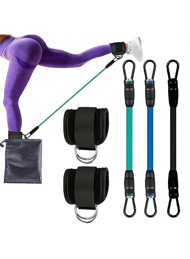 Generic 6PCS Strength Training Resistance Band, Ankle Resistance Bands, Adjustable Ankle Bands with Cuffs, for Hip, Leg and Speed Training, Pro Workout Equipment - Image 1