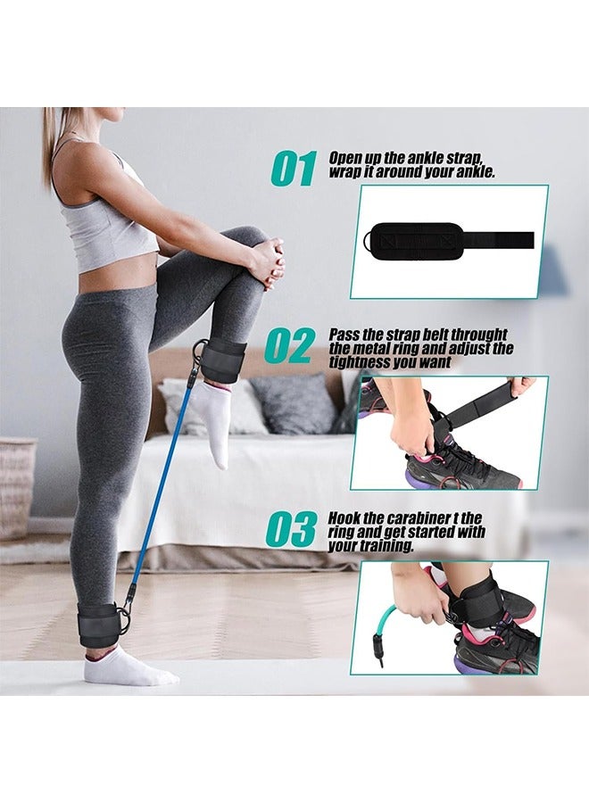 Generic 6PCS Strength Training Resistance Band, Ankle Resistance Bands, Adjustable Ankle Bands with Cuffs, for Hip, Leg and Speed Training, Pro Workout Equipment - Image 2