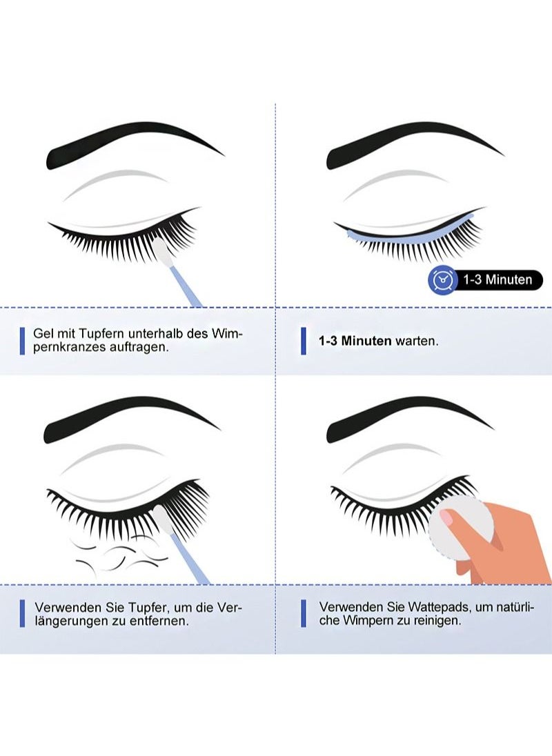 ARISON LASHES - Eyelash Extension Remover, 0.51 Fluid Ounce/15ml Fast Dissolve Powerful Eyelash Extension Gel Professional Gel Remover with 3 Piece Eye Pads, Fast Lash Gel Dissolve Time - 60 Seconds - Image 1