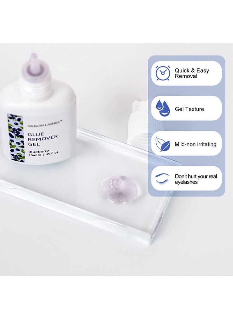 ARISON LASHES - Eyelash Extension Remover, 0.51 Fluid Ounce/15ml Fast Dissolve Powerful Eyelash Extension Gel Professional Gel Remover with 3 Piece Eye Pads, Fast Lash Gel Dissolve Time - 60 Seconds - Image 1