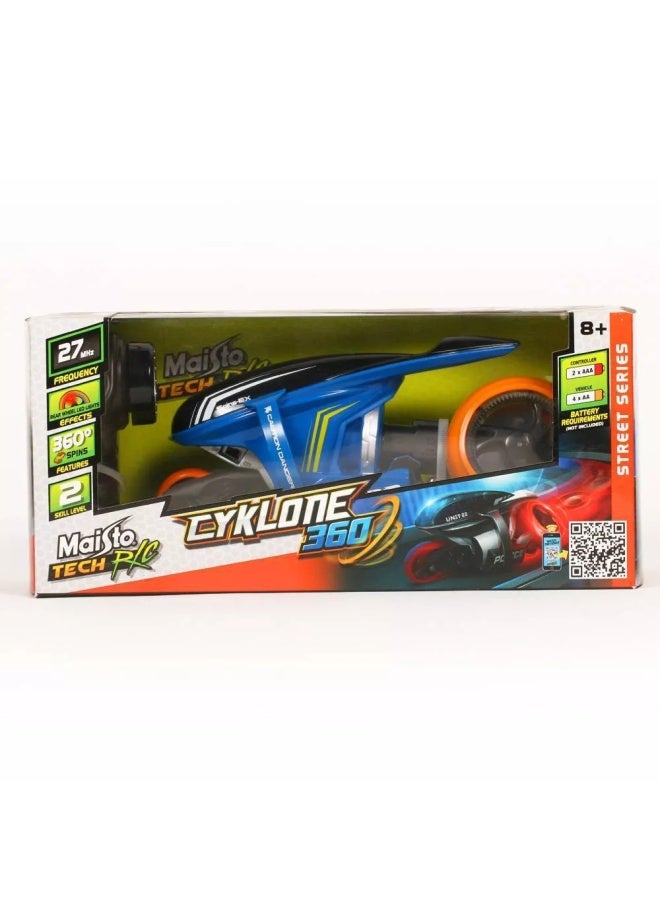 Maisto Tech Cyklone360 Remote Control Motorcycle (2.4GHz, Blue) - Image 3