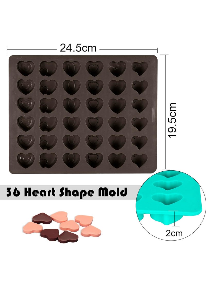 Karp KARP Heart Food Grade Silicone Molds 36 Cavity Non-Stick Chocolate Mould Jelly, Homemade Treats, Candy, Candle,Ice Lacquer Seal Making Supplies  - Image 2