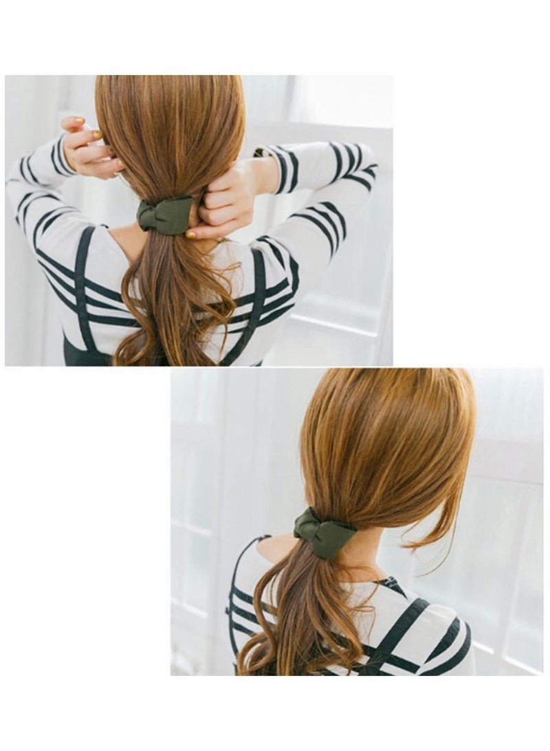 نيبمينينت 6 Pack Bowknot Horsetail Clip, SYOSI Banana Hair Claw Clips, Ponytail Hairclips, Korean HairBows, Jaw Barrettes Grips Clamps Combs Pins Twist Bun Holders for Women and Girls - Image 2