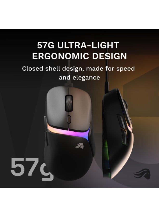 Glorious Gaming Model D3 Wired Gaming Mouse - Ultralight 57g Weight, 130M Click Optical Switches, 30K DPI BAMF 3.0 Sensor, 750 IPS Tracking, 50G Acceleration, Supports All Grip Types - Black - Image 5