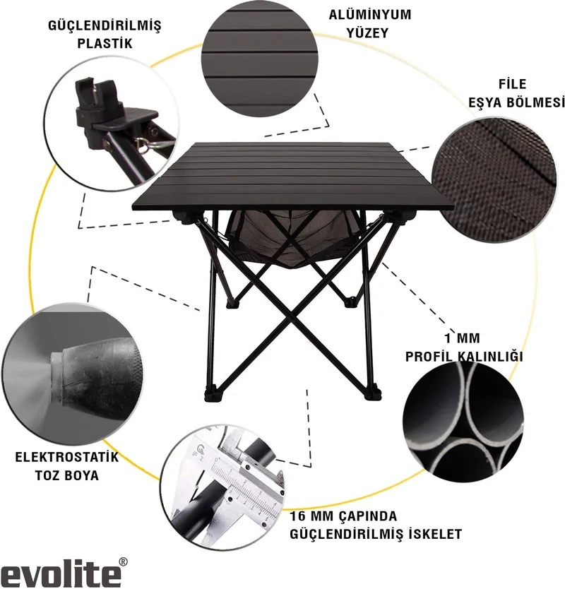 ايفوليت Nature Foldable Camping Table Medium (50 x 55 x 53CM)
