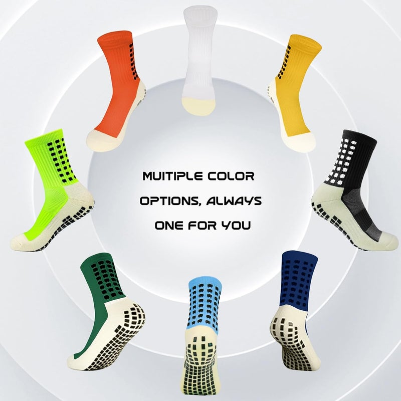 Yufree Men's Soccer Socks Anti Slip Non Slip Grip Pads for Football Basketball Sports Grip Socks, 4 Pair - Image 4
