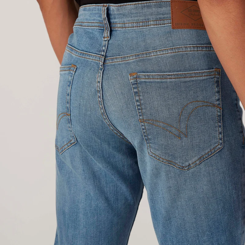 Lee Cooper Slim Fit Plain Mid Waist Jeans with Pocket Detail