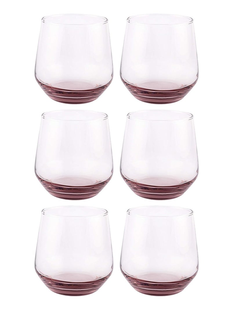 Goodhomes Juice Cold Drink Dark Red Color Glass Set of 6 Pieces 360 ML - Image 4