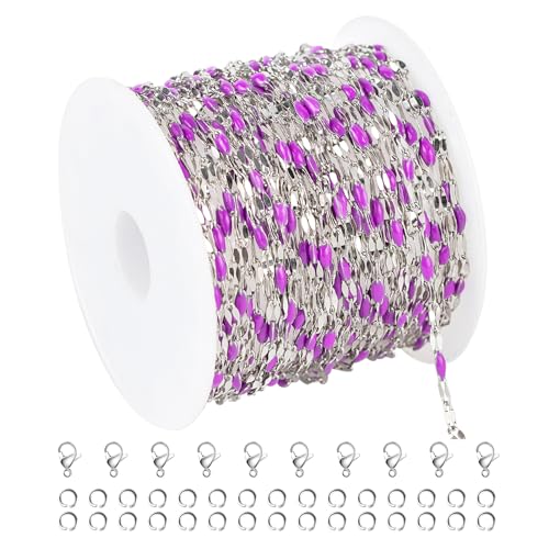 UMAOKANG 16.4 Feet Chains for Making Jewelry Stainless Steel Chain Roll with Jump Rings and Lobster Clasps Women Necklace Bracelet DIY Jewelry Findings - Image 1