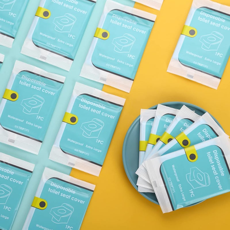 TRIPTIPS Toilet Seat Covers Disposable Travel Pack 20 count｜Faster use-Sticker free｜Waterproof｜XL Disposable Toilet Seat Cover for Adults and Kids, Individually for Public Restroom/Airplane - Image 2