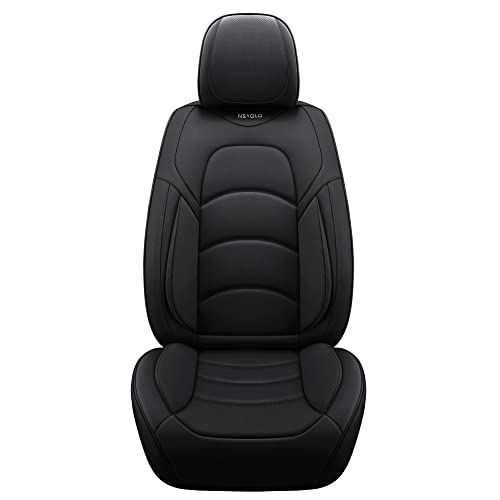 NS YOLO Full Coverage Car Seat Covers Universal Fit for Cars SUVs Pick-up Trucks with Waterproof Leatherette in Automotive Vehicle Interior Accessories (Black, Front Pair) - Image 5