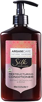 Arganicare Silk Range RESTRUCTURING CONDITIONER Silk Protein Provides lasting protection against breakage Shiny Effect High Hydration All hair types 400mL - Image 1